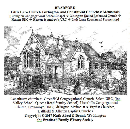 CD 12 : Little Lane Church, Girlington and Constituent Churches: Memorials